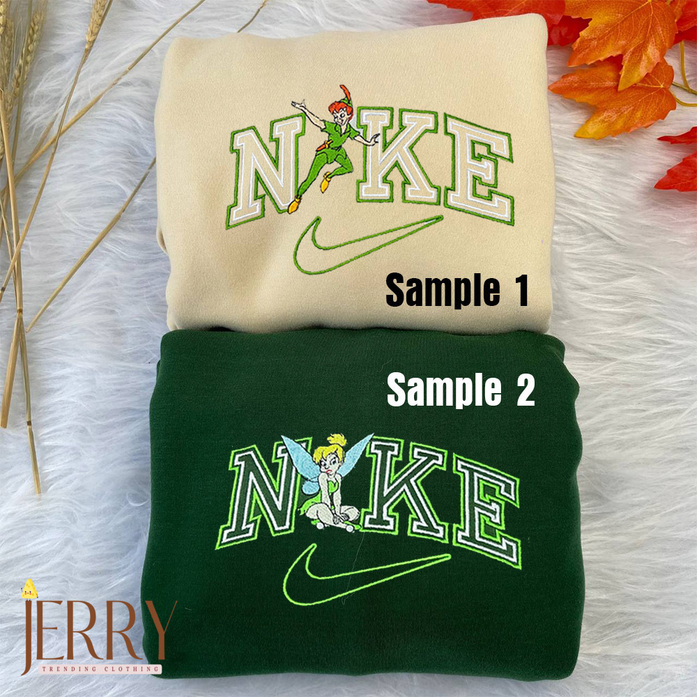 Peter Pan And Tinkerbell Disney Nike Embroidered Sweatshirts